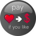 download Pay If You Like Button 2 clipart image with 315 hue color