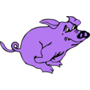 download Running Pig clipart image with 270 hue color
