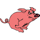 download Running Pig clipart image with 0 hue color