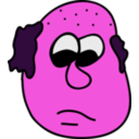 download Sad Bald Man clipart image with 270 hue color