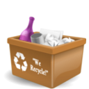 download Recycling Bin clipart image with 180 hue color