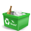 download Recycling Bin clipart image with 270 hue color