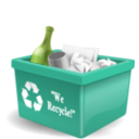 download Recycling Bin clipart image with 315 hue color