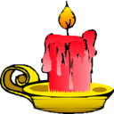 download Red Candle clipart image with 0 hue color