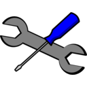 download Screwdriver And Wrench Icon clipart image with 180 hue color