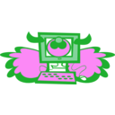 download Angel Cow Computer With Wings clipart image with 270 hue color