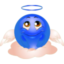 download Angel Male Smiley Emoticon clipart image with 180 hue color