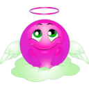 download Angel Male Smiley Emoticon clipart image with 270 hue color