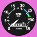 download Cessna Type Aircraft Tachometer clipart image with 90 hue color