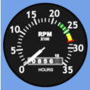 download Cessna Type Aircraft Tachometer clipart image with 0 hue color