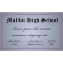 download A High School Diploma clipart image with 180 hue color