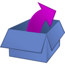 download Out Of The Box clipart image with 180 hue color