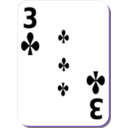 download White Deck 3 Of Clubs clipart image with 225 hue color