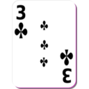 download White Deck 3 Of Clubs clipart image with 270 hue color