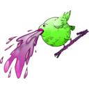 download Bird Spewing clipart image with 270 hue color
