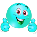 download Two Thumbs Up Happy Smiley Emoticon clipart image with 135 hue color