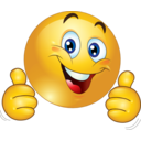 download Two Thumbs Up Happy Smiley Emoticon clipart image with 0 hue color