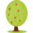 download Red Fruit Tree clipart image with 0 hue color