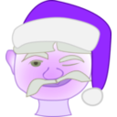 download Santa Winking clipart image with 270 hue color