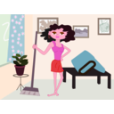 download Apartment Cleaning Cartoon clipart image with 315 hue color
