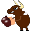 download Fighting Cow clipart image with 0 hue color