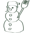 download Snowman Sketch clipart image with 135 hue color
