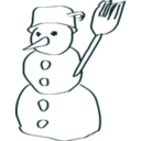 download Snowman Sketch clipart image with 180 hue color