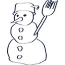download Snowman Sketch clipart image with 225 hue color