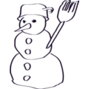 download Snowman Sketch clipart image with 270 hue color