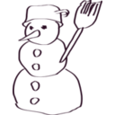 download Snowman Sketch clipart image with 315 hue color
