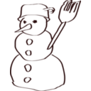 download Snowman Sketch clipart image with 0 hue color