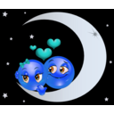 download Lover Moon Smiley Emoticon clipart image with 180 hue color