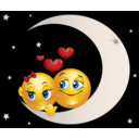 download Lover Moon Smiley Emoticon clipart image with 0 hue color