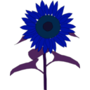 download Sunflower clipart image with 180 hue color