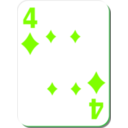 download White Deck 4 Of Diamonds clipart image with 90 hue color