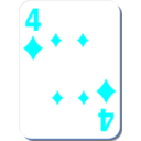 download White Deck 4 Of Diamonds clipart image with 180 hue color