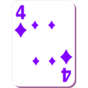 download White Deck 4 Of Diamonds clipart image with 270 hue color