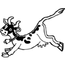 download Jumping Cow clipart image with 270 hue color