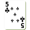 download White Deck 5 Of Clubs clipart image with 45 hue color