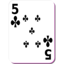 download White Deck 5 Of Clubs clipart image with 270 hue color