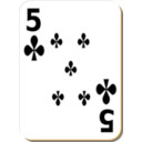 download White Deck 5 Of Clubs clipart image with 0 hue color
