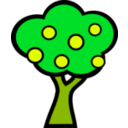 download Tree With Fruits clipart image with 45 hue color