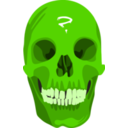 download Green Skull clipart image with 0 hue color