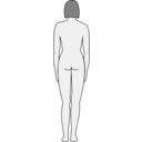 download Female Body Silhouette Back clipart image with 0 hue color
