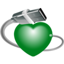 download Usb Heart clipart image with 135 hue color