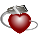download Usb Heart clipart image with 0 hue color