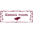 download Games Room Door Sign clipart image with 135 hue color