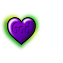 download God Heart Editable Text clipart image with 270 hue color