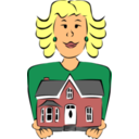 download Real Estate Agent Holding House clipart image with 0 hue color