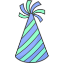 download Green Party Hat clipart image with 90 hue color